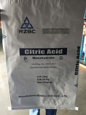 Cristallin blanc de la poudre C6H10O8 de monohydrate de l'acide citrique FSSC22000